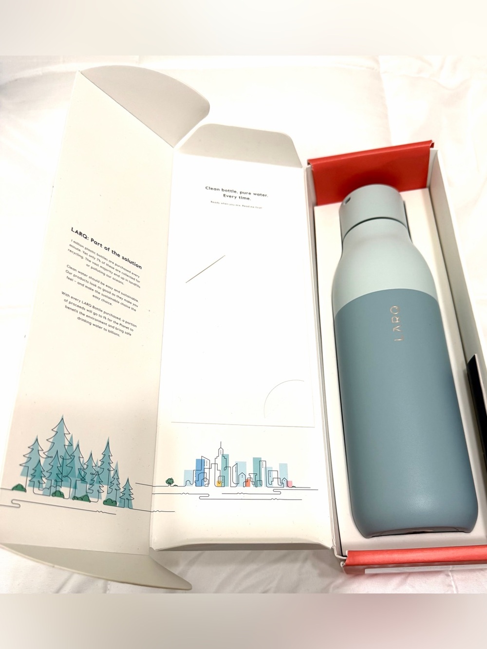LARQ Two-Tone Blue and Light Blue Self-Cleaning Bottle 25oz